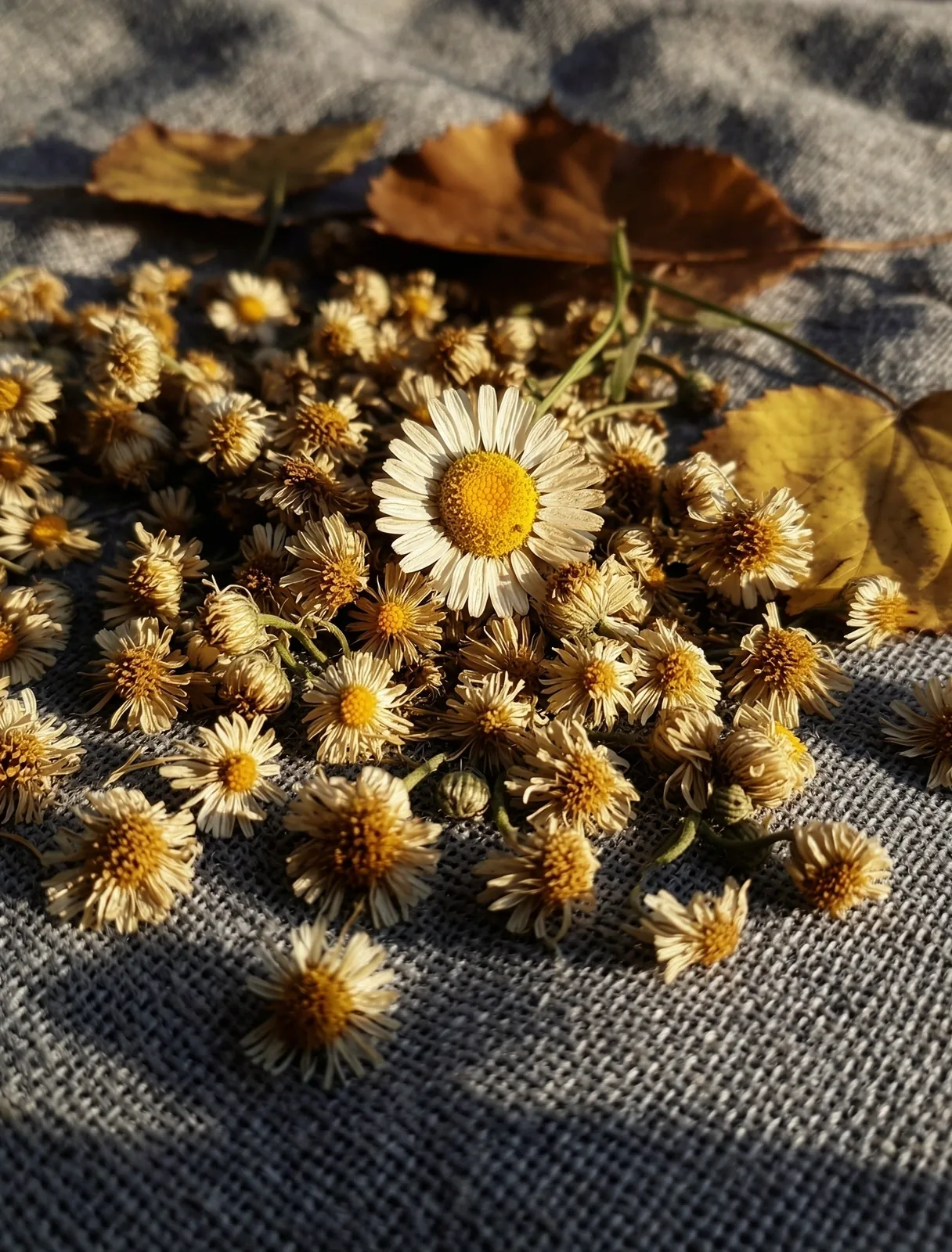 Lietuviškos žolelės ant lino